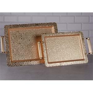 ZEYVE İKİLİ LÜX DİKDÖRTGEN TEPSİ GOLD 43x25-52x32 CM x8x BZ-CN06A