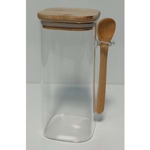 KRD 900 ML KARE BAMBU KAŞIKLI BAHARATLIK x24x KRD-3468