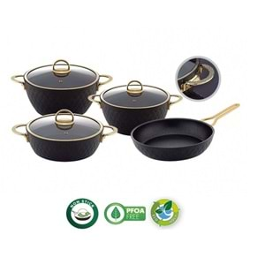 GÖRGEL VIVALDI 7 PARÇA GRANİT SET COOKWARE LIDYA DIAMOND BIOTITANIUM L015