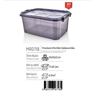 MERDEM PREMİUM-8 NO KİLER SAKLAMA KABI - 30 LT x15xMRD718