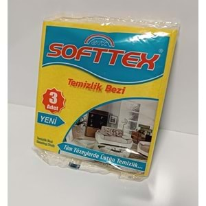 SOFTTEKS 3 LÜ SARI TEMİZLİK BEZİ ZMBK- 002