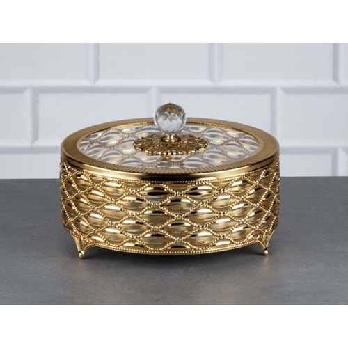 ZEYVE NİL YUVARLAK YÜKSEK ŞEKERLİK GOLD 20 CM x12x BZ-MT363A