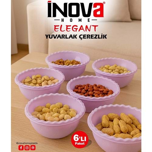 İNOVA HOME 6 LI ELEGANT YUVARLAK ÇEREZLİK x60x İNV0105