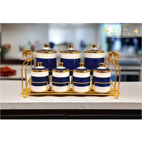 LAVİN BLUE LİNE 15 PCS PORSELEN BAHARAT SETİ x4x LVN19590