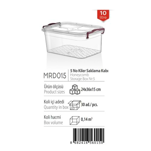 MERDEM 5 NO KİLER SAKLAMA KABI - 10 LT x30xMRD015