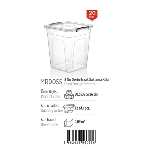 MERDEM 5 NO DERİN ERZAK SAKLAMA KABI 20 LT x12xMRD055