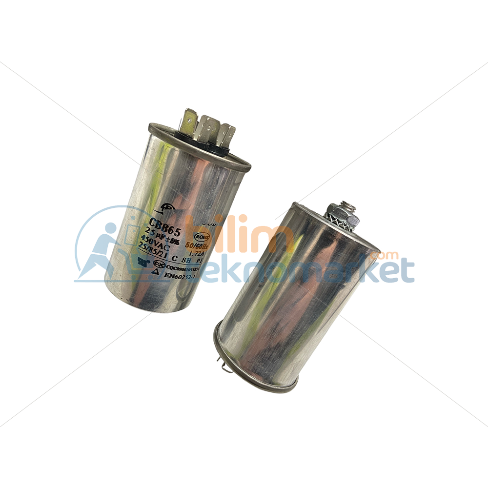 25 UF 450V KAPASİTÖR METAL GÖVDELİ KONDANSATÖR