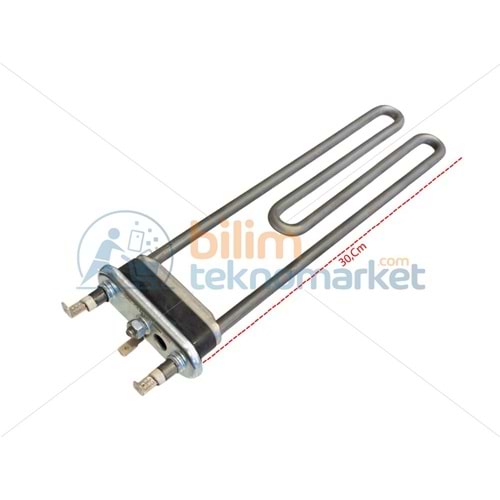 ÇAMAŞIR MAKİNESİ REZİSTANSI 2600 UZUN (DELİKLİ) TERMİKLİ 30,CM