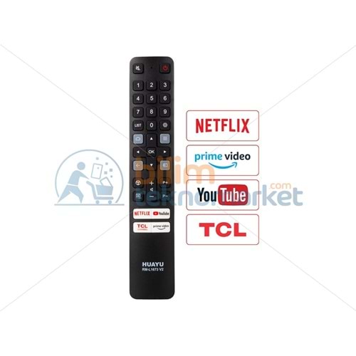 TCL RM-L1673 V2 NETFLIX - PRIME VIDEO - TCL CHANEL - YOUTUBE TUŞLU TCL LCD LED TV KUMANDASI 11434