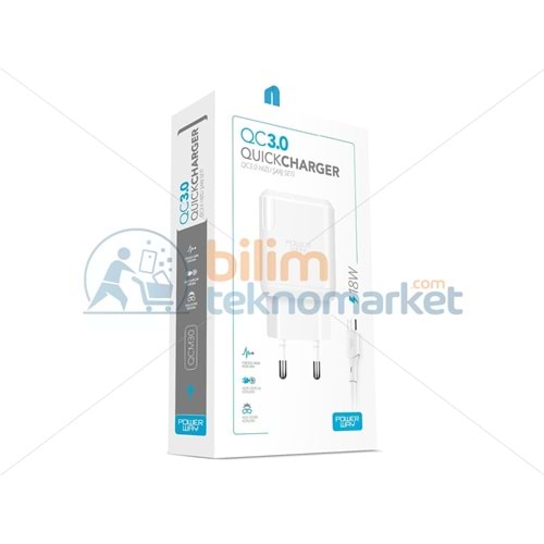 POWERWAY QCM30 18W HIZLI ŞARJ ADAPTÖRÜ + MİCRO USB KABLO SETİ