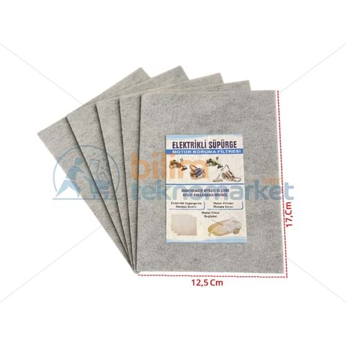 ELEKTRİKLİ SÜPÜRGE İÇİN KESİLEBİLİR MOTOR KORUMA SÜNGER FİLTRESİ 5,Lİ PAKET