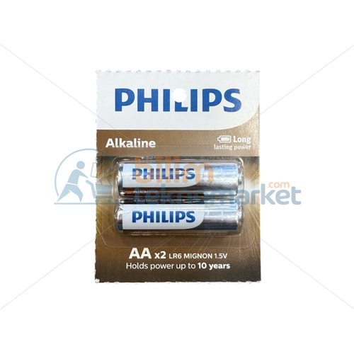 PHILIPS ALKALİNE AA (KALIN) KALEM PİL 2’Lİ PAKET
