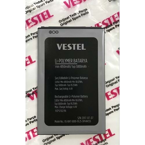 VESTEL VENÜS V4 BATARYA 4850 mAh/TYP 5000 mAh 30097747 ORİJİNAL