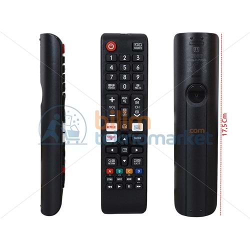 SAMSUNG BN59-01315B NETFLIX-PRIME VIDEO-RAKUTEN TUŞLU KISA LED TV KUMANDASI (40192=2860)
