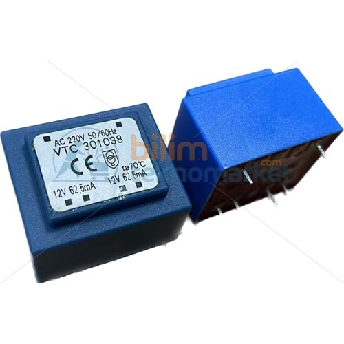ARÇELİK, BEKO, DEMİRDÖKÜM, TERMOSİFON ANAKART TRAFOSU 2X12V ÇIKIŞ VCT 301038/RN130344