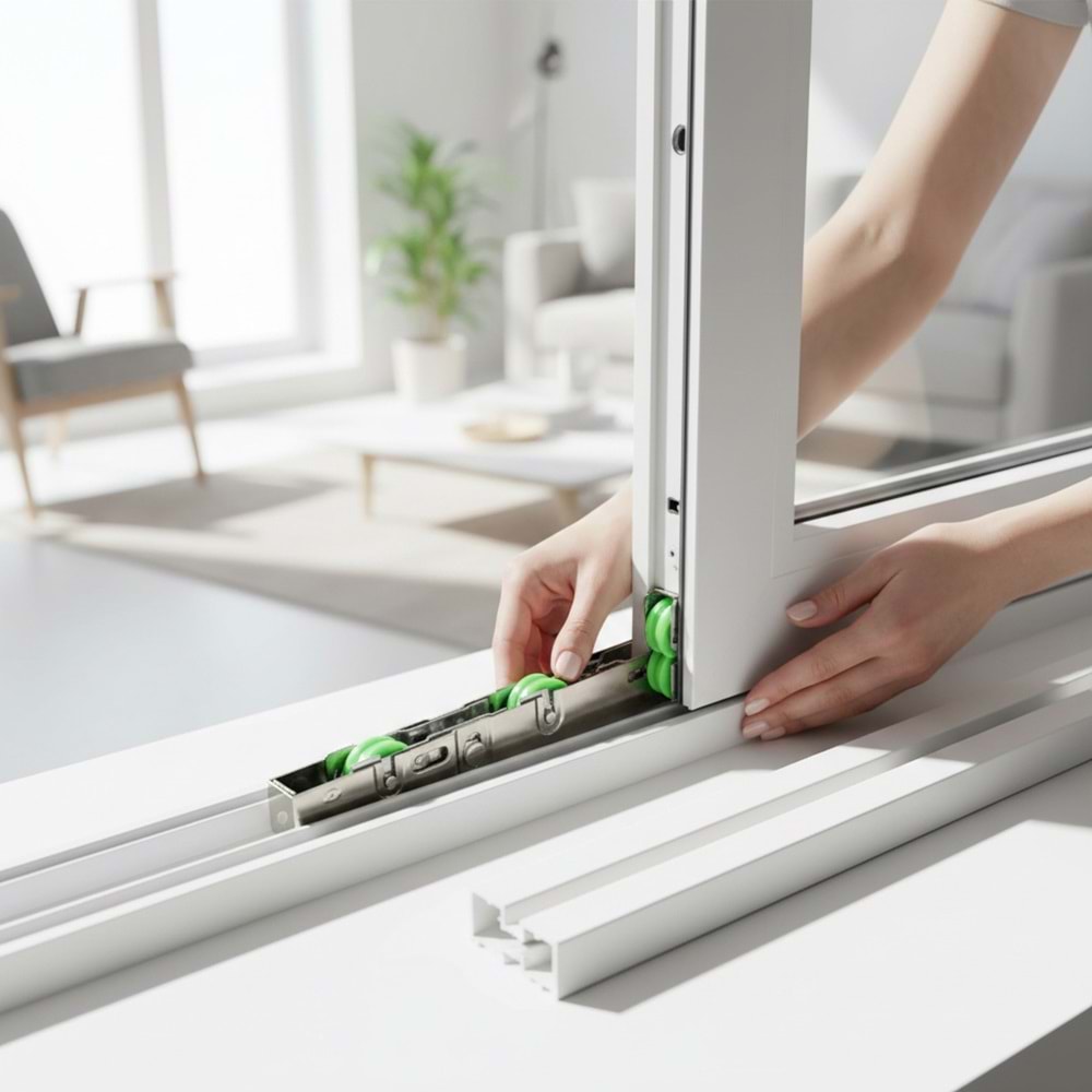 Pvc Pimapen Kapı Pencere Altı Sürme/Sürgü Ray Tekeri Polyamid