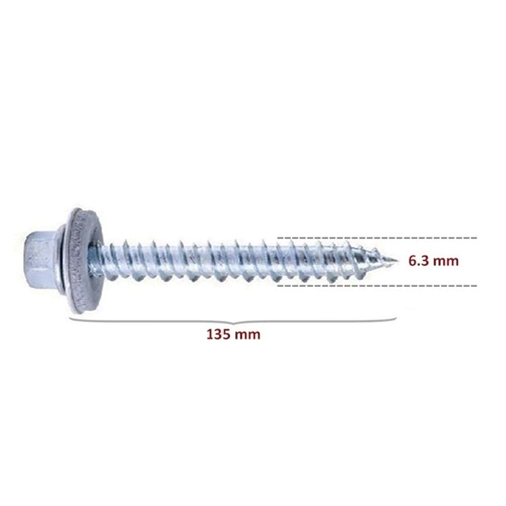 Ahşap Çatı Vidası 6.3x135 mm Betofast
