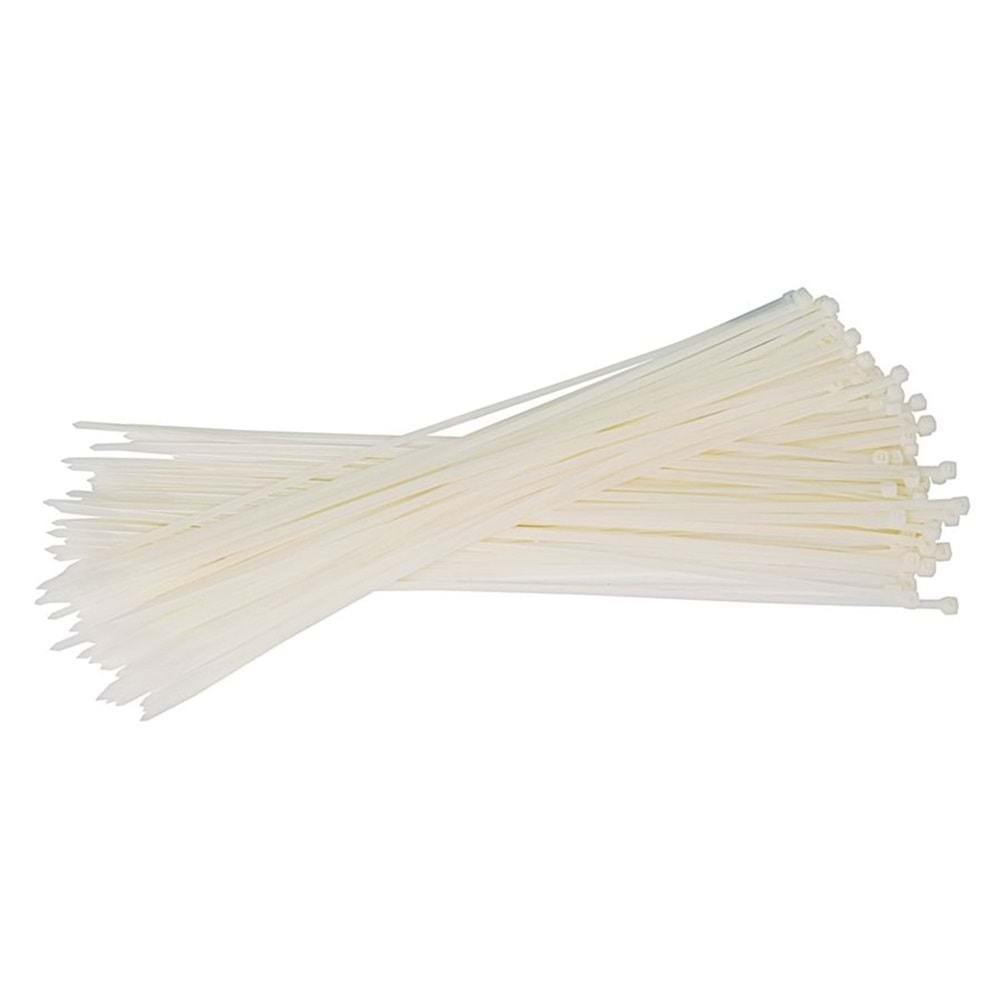 Cırt Kelepçe Kablo Bağı Beyaz 3,6x250mm 100 Ad