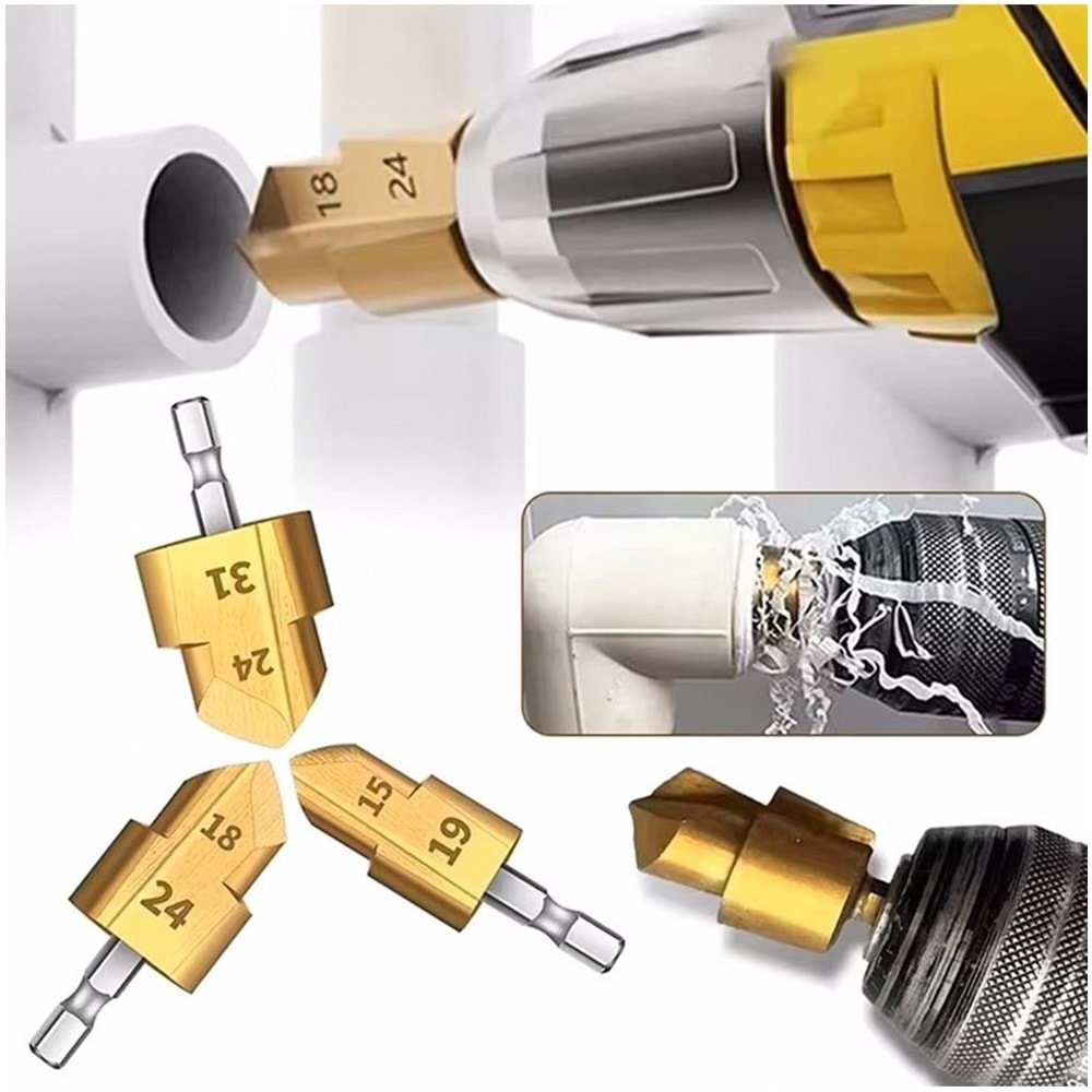 Gfb Pprc Pvc Su Borusu Kademeli Delme Seti Kalemtraş