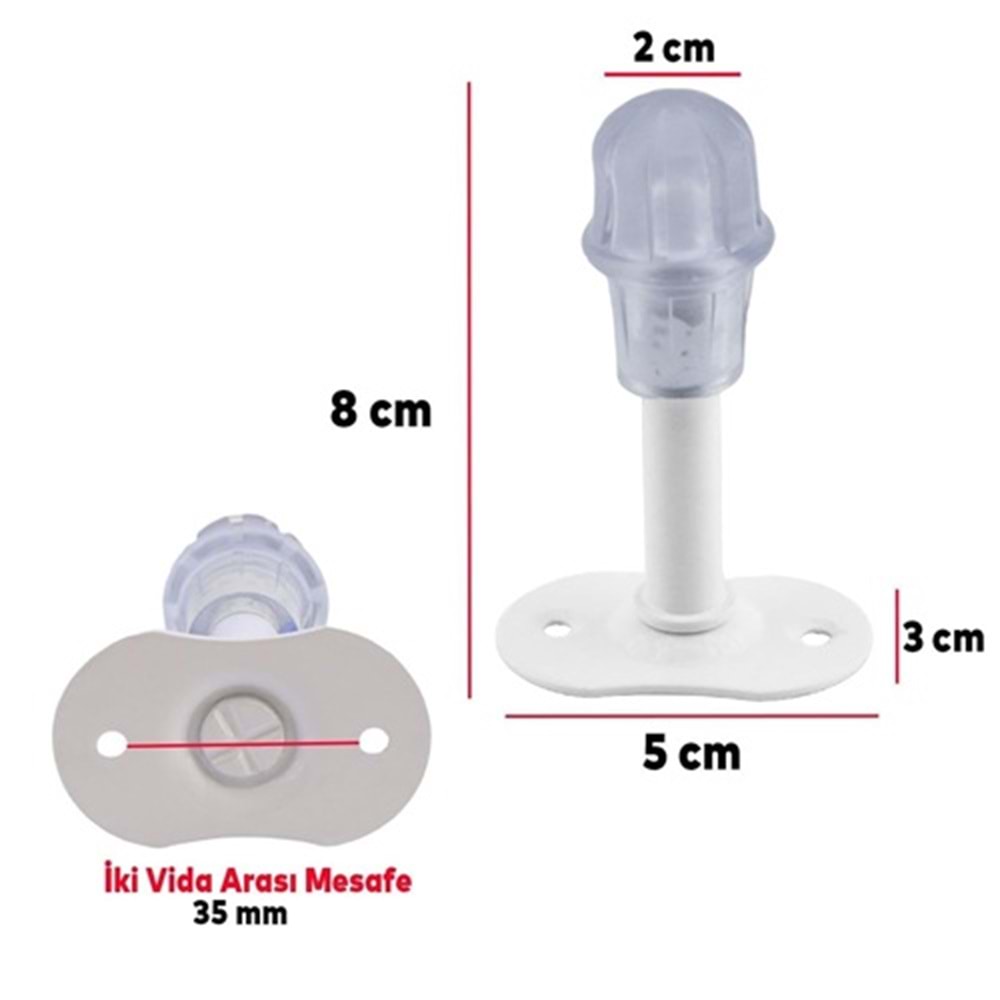 Premium Kapı Tamponu Durdurucu Stoper Metal Beyaz
