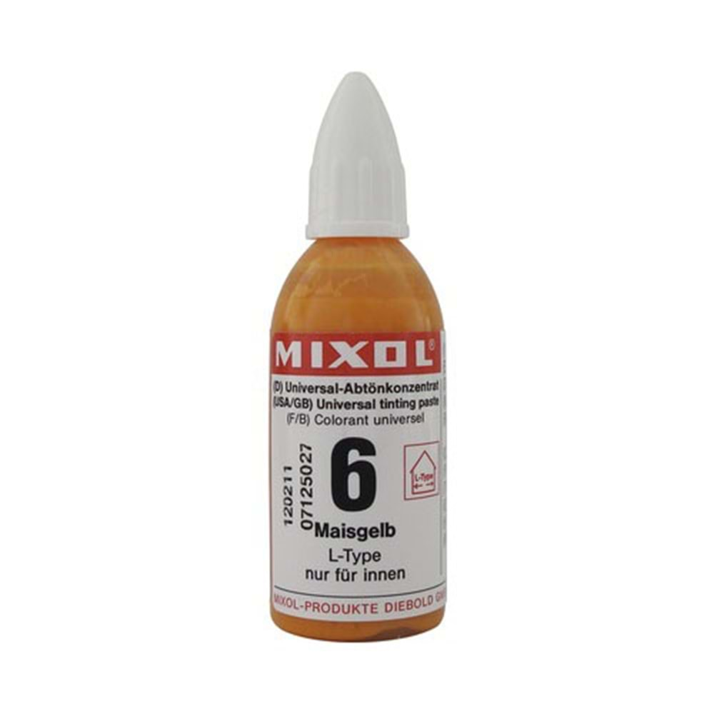 Mixol Renk Tüpü Mısır Sarısı Konsantre No:6 - 20ml