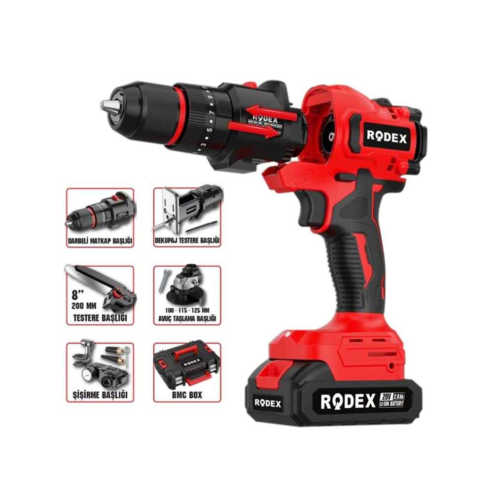 Rodex RDX2705 Akülü Şarjlı Çok Amaçlı 5 Fonksiyonlu Makina