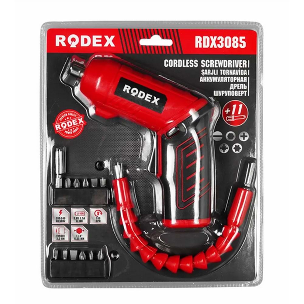 Rodex RDX3085 Akülü Şarjlı Vidalama Matkap 3,6V 1.5Ah