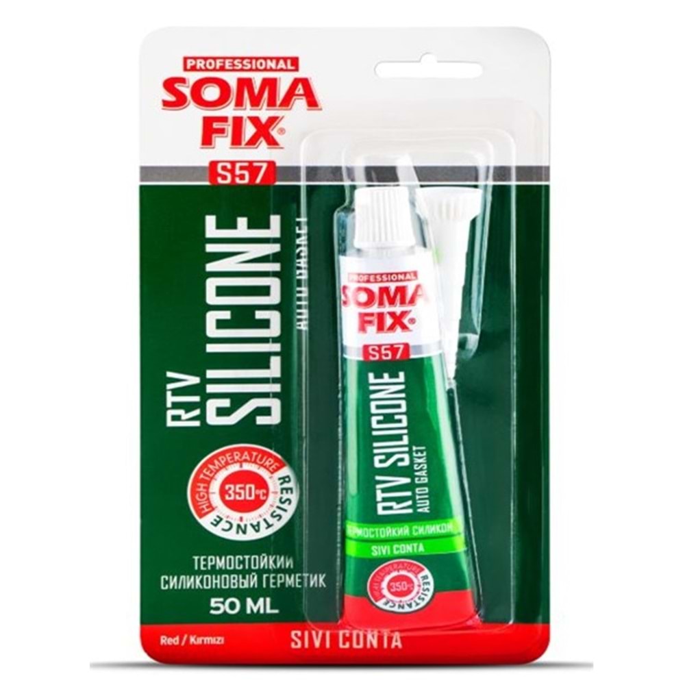 Somafix Rtv Yüksek Isı Silikonu Sıvı ContaTüp Kırmızı 50ml