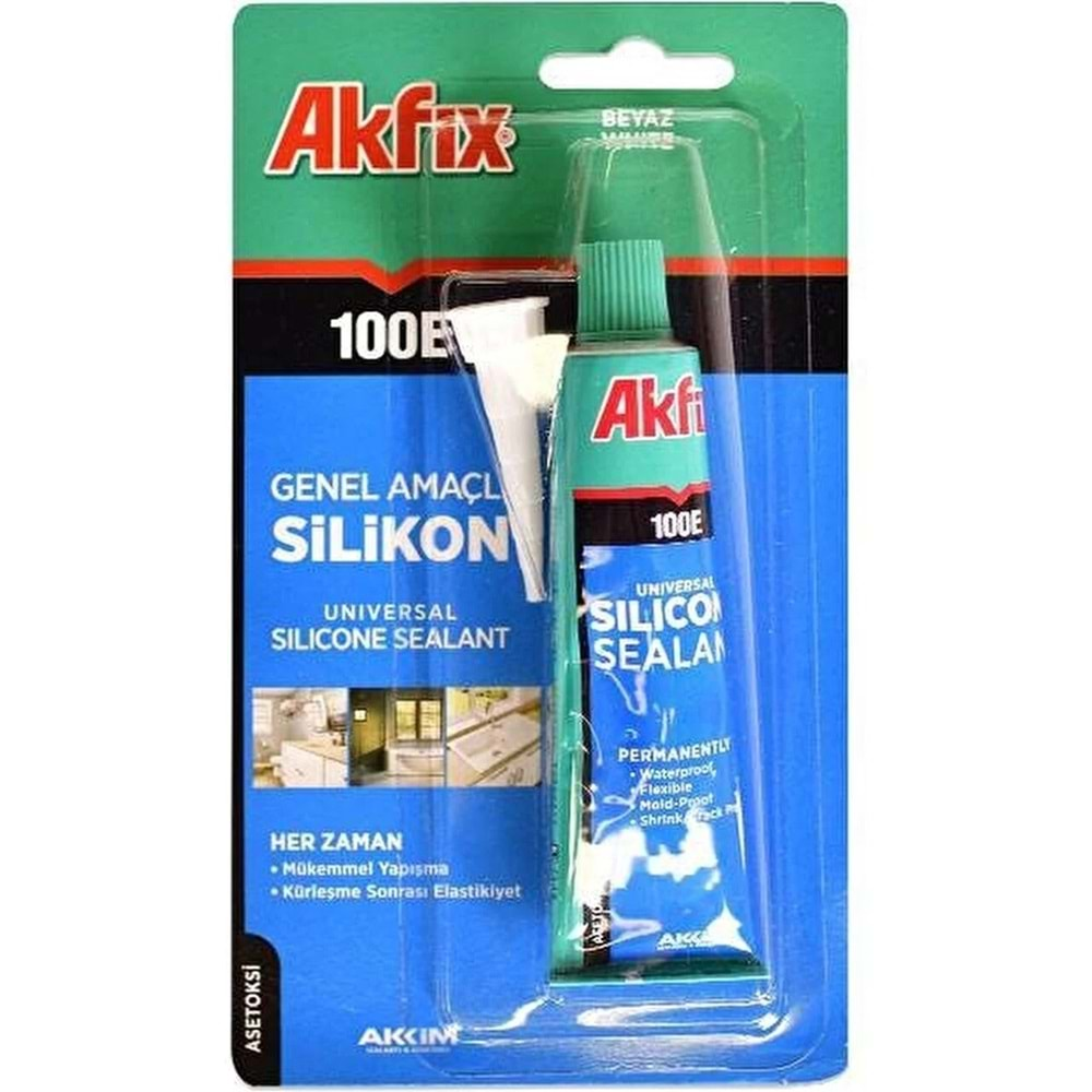 Akfix 100E Tüp Silikon Beyaz 50ml