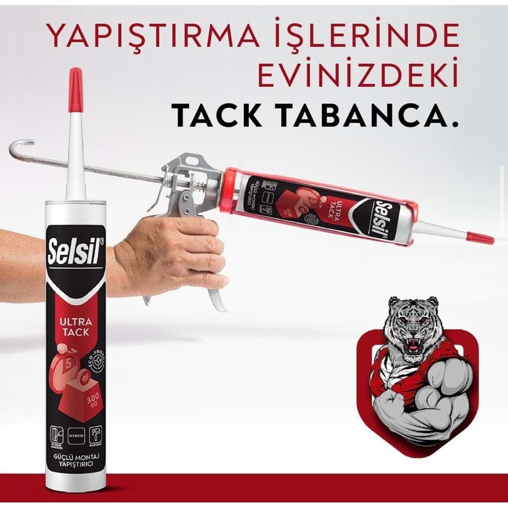 Selsil Ultra High Tack Hibrit Korniş/Kornej Yapıştırıcı Beyaz 290 ml