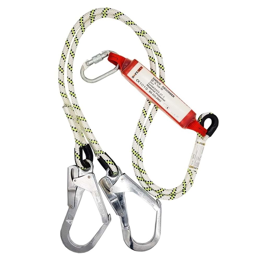 Safeset Çift Kollu Emniyet Şok Emicili Lanyard