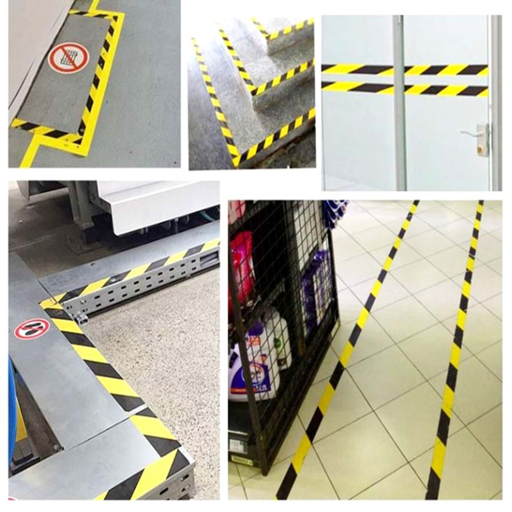 Yer İşaretleme Bandı Sarı Siyah 48mm 20 Metre