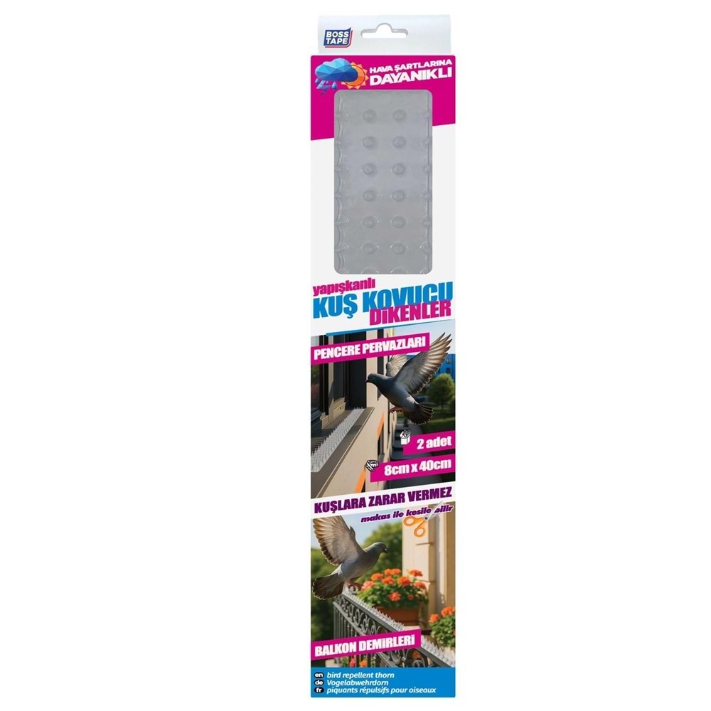 Yapışkanlı Kuş Kovucu Konmaz Dikenler 8cm x 40cm 2Adet