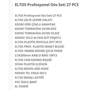 Eltos Profesyonel Otomobil Araba Alet Seti 27 Parça