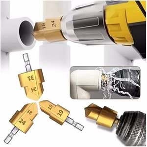 Gfb Pprc Pvc Su Borusu Kademeli Delme Seti Kalemtraş