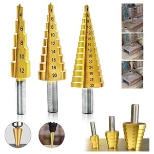 Kademeli Delme Matkap Ucu Kozalak Seti 3 Lü