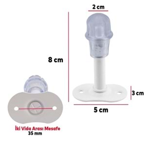 Premium Kapı Tamponu Durdurucu Stoper Metal Beyaz