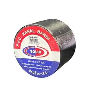 Solid Elektrikçi Kanal Bandı İzole Bant Geniş Siyah 48mm x 20Yrd