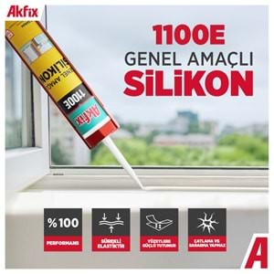 Akfix 1100E Silikon Antrasit Gri 280gr