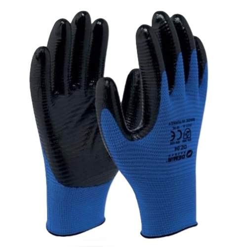 Demir Zebra Nitril Eldiven Mavi Siyah 10 No