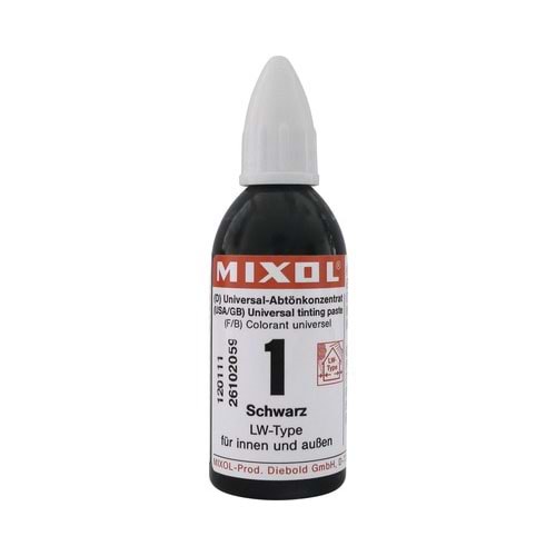 Mixol Renk Tüpü Siyah No:1 - 20ml