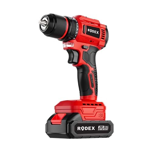 Rodex RDX3403 Akülü Şarjlı Vidalama Matkap 45NM 20V 2,0Ah