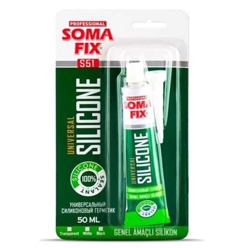 Somafix Üniversal Tüp Silikon Şeffaf 50ml