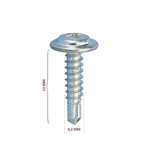 STD Pul Başlı Matkap Uçlu Vida RYSB 4.2x19 (1500 Ad)