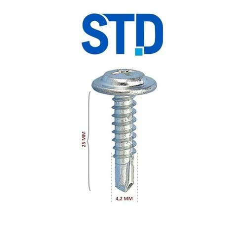 STD Pul Başlı Matkap Uçlu Vida RYSB 4.2x25 (1000 Ad)