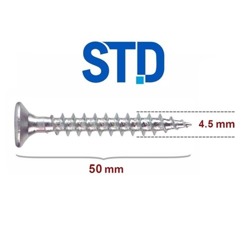 STD Sunta Vidası 4.5x50 (200 Adet)