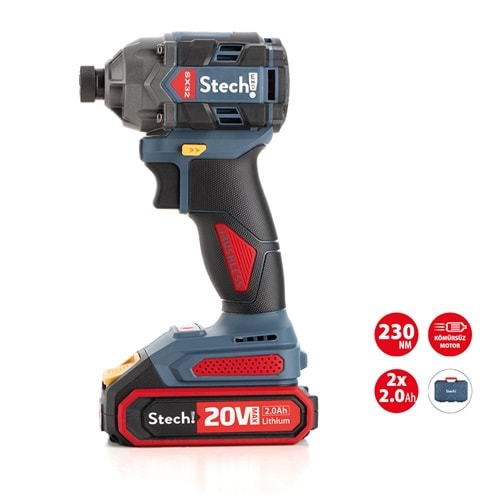 Stechend Akülü Şarjlı Torklu Vidalama 60nm Kömürsüz SX32-2x2.0 Ah