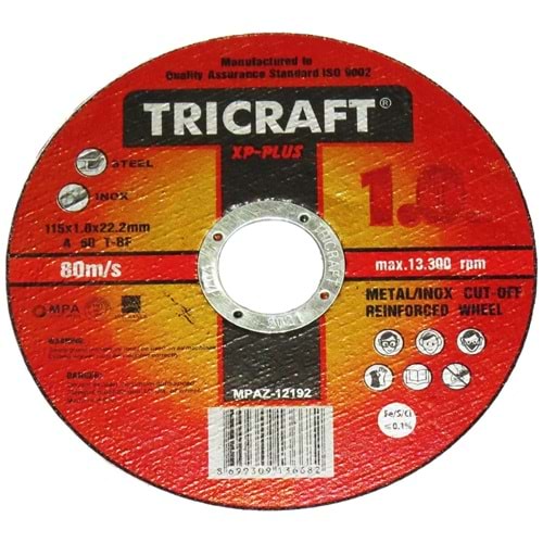 Tricraft İnox Kesici Disk 115x1.0x22.23 mm