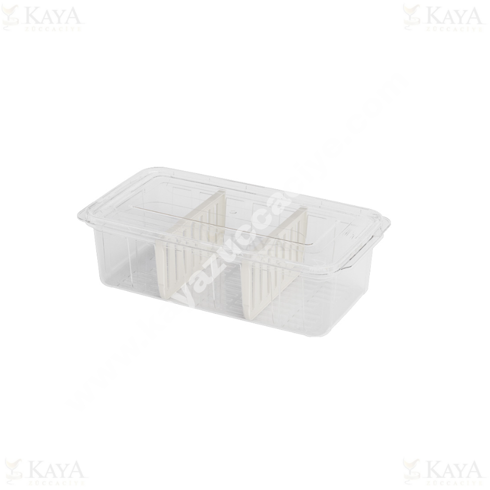 DÜNYA BUZDOLABI ORGANİZER ŞEFFAF 3 BÖLMELİ 6 LT 37x19x11 CM 1*24