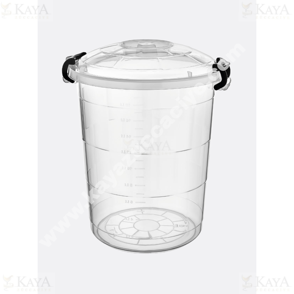 BURSEV TETRİS YUVARLAK BAKLİYAT KOVA 45 LT. ŞEFFAF 1*10